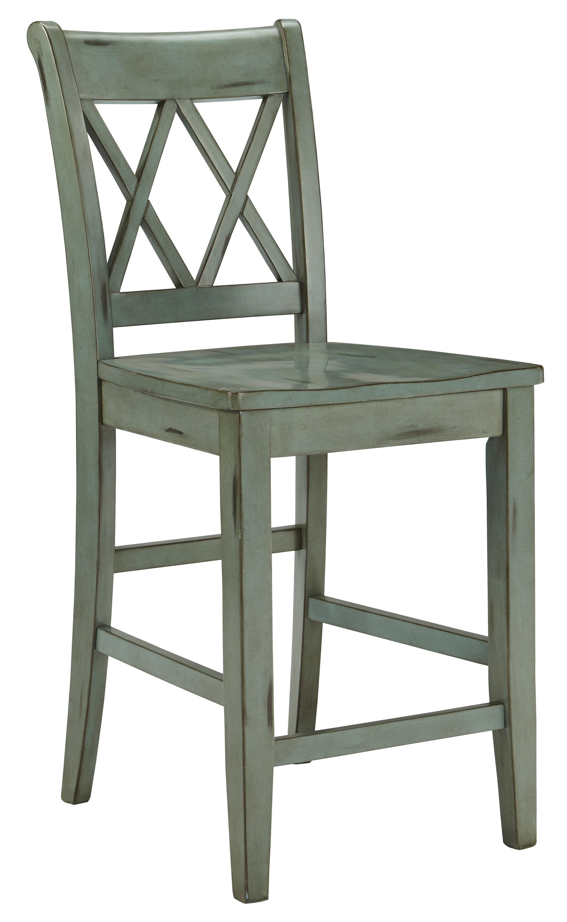 Signature Design by Ashley Mestler D540 124 Antique Blue Green Barstool Arwood s Furniture Bar Stools
